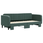 Divano Letto con Letto Estraibile Verde Scuro 80x200cm Velluto