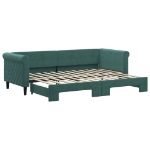 Divano Letto con Letto Estraibile Verde Scuro 80x200cm Velluto