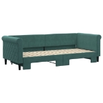 Divano Letto con Letto Estraibile Verde Scuro 80x200cm Velluto