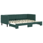 Divano Letto con Letto Estraibile Verde Scuro 80x200cm Velluto