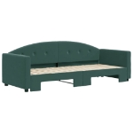 Divano Letto con Letto Estraibile Verde Scuro 80x200cm Velluto