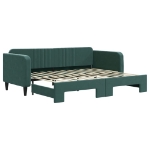 Divano Letto con Letto Estraibile Verde Scuro 90x200cm Velluto