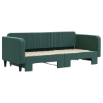 Divano Letto con Letto Estraibile Verde Scuro 90x200cm Velluto