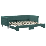 Divano Letto con Letto Estraibile Verde Scuro 90x200cm Velluto