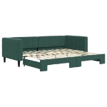 Divano Letto con Letto Estraibile Verde Scuro 90x200cm Velluto