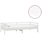 Divano Letto con Materasso 90x200 cm Bianco in Legno di Pino