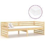 Divano Letto con Materasso 90x200 cm Legno Massello di Pino