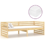 Divano Letto con Materasso 90x200 cm Legno Massello di Pino