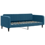 Divano Letto con Materasso Blu 90x200 cm in Velluto