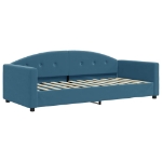 Divano Letto con Materasso Blu 90x200 cm in Velluto