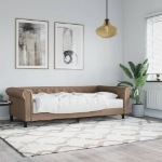 Divano Letto con Materasso Cappuccino 90x200 cm in Similpelle