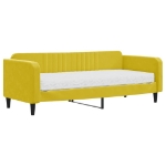 Divano Letto con Materasso Giallo 90x200 cm in Velluto