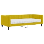 Divano Letto con Materasso Giallo 90x200 cm in Velluto