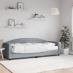 Divano Letto con Materasso Grigio Chiaro 80x200 cm in Tessuto