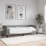 Divano Letto con Materasso Grigio Chiaro 80x200 cm in Tessuto