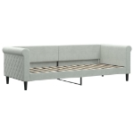 Divano Letto con Materasso Grigio Chiaro 80x200 cm in Velluto