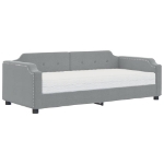 Divano Letto con Materasso Grigio Chiaro 90x200 cm in Tessuto