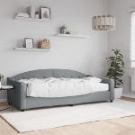 Divano Letto con Materasso Grigio Chiaro 90x200 cm in Tessuto