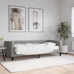 Divano Letto con Materasso Grigio Chiaro 90x200 cm in Tessuto