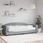 Divano Letto con Materasso Grigio Chiaro 90x200 cm in Tessuto