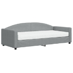 Divano Letto con Materasso Grigio Chiaro 90x200 cm in Tessuto