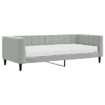 Divano Letto con Materasso Grigio Chiaro 90x200 cm in Velluto