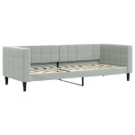 Divano Letto con Materasso Grigio Chiaro 90x200 cm in Velluto