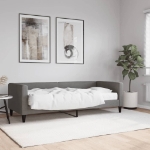 Divano Letto con Materasso Grigio Scuro 80x200 cm in Tessuto