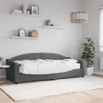 Divano Letto con Materasso Grigio Scuro 80x200 cm in Tessuto