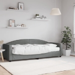 Divano Letto con Materasso Grigio Scuro 80x200 cm in Tessuto