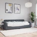 Divano Letto con Materasso Grigio Scuro 80x200 cm in Velluto