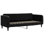 Divano Letto con Materasso Nero 80x200 cm in Velluto