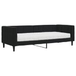 Divano Letto con Materasso Nero 80x200 cm in Velluto