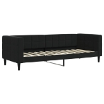 Divano Letto con Materasso Nero 80x200 cm in Velluto