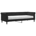 Divano Letto con Materasso Nero 80x200 cm in Velluto