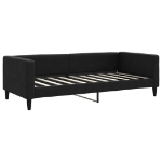 Divano Letto con Materasso Nero 90x190 cm in Tessuto