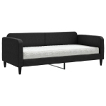 Divano Letto con Materasso Nero 90x190 cm in Tessuto