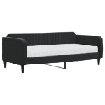 Divano Letto con Materasso Nero 90x190 cm in Velluto