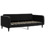 Divano Letto con Materasso Nero 90x190 cm in Velluto