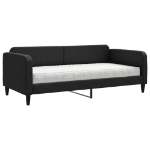 Divano Letto con Materasso Nero 90x200 cm in Tessuto