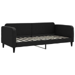 Divano Letto con Materasso Nero 90x200 cm in Tessuto