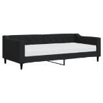 Divano Letto con Materasso Nero 90x200 cm in Tessuto