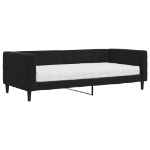 Divano Letto con Materasso Nero 90x200 cm in Velluto