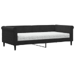 Divano Letto con Materasso Nero 90x200 cm in Velluto