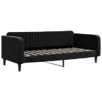 Divano Letto con Materasso Nero 90x200 cm in Velluto