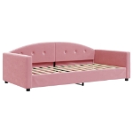 Divano Letto con Materasso Rosa 100x200 cm in Velluto