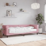 Divano Letto con Materasso Rosa 80x200 cm in Velluto