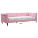 Divano Letto con Materasso Rosa 80x200 cm in Velluto