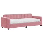 Divano Letto con Materasso Rosa 80x200 cm in Velluto