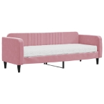 Divano Letto con Materasso Rosa 80x200 cm in Velluto